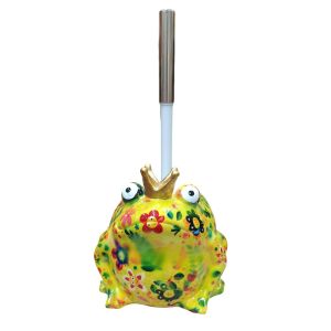 PORTE BROSSE WC GRENOUILLE FREDDY POMME PIDOU JAUNE ET FLEURS