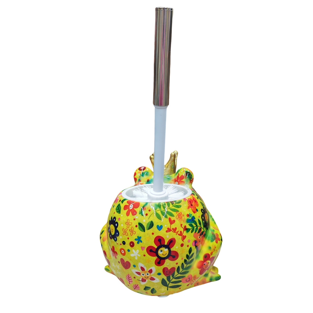 PORTE BROSSE WC GRENOUILLE FREDDY POMME PIDOU JAUNE ET FLEURS - Photo N°4