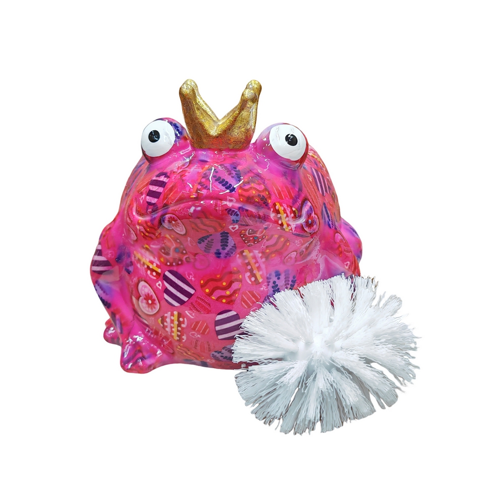 PORTE BROSSE WC GRENOUILLE FREDDY POMME PIDOU ROSE ET COEURS - Photo N°3
