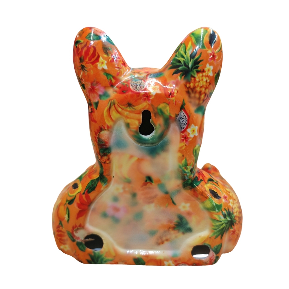 DEVIDOIR PAPIER DE TOILETTE CHIEN POMME PIDOU ORANGE ET DECOR MULTICOLORE - Photo N°3