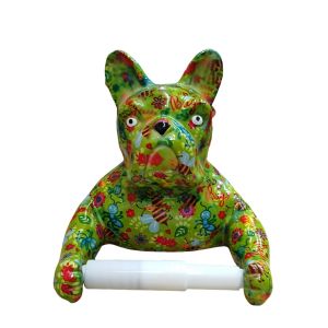 DEVIDOIR PAPIER DE TOILETTE CHIEN POMME PIDOU VERT ET DECOR MULTICOLORE
