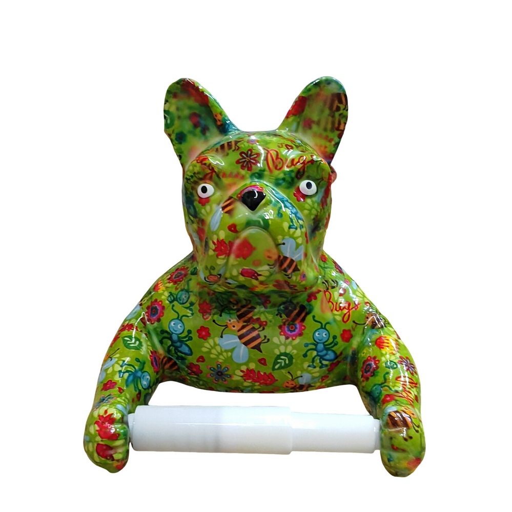 DEVIDOIR PAPIER DE TOILETTE CHIEN POMME PIDOU VERT ET DECOR MULTICOLORE - Photo N°1