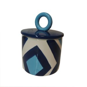 BOCAL CERAMIQUE HERMETIQUE MONICA  et  VERONICA BLEU 12 X 15 CM