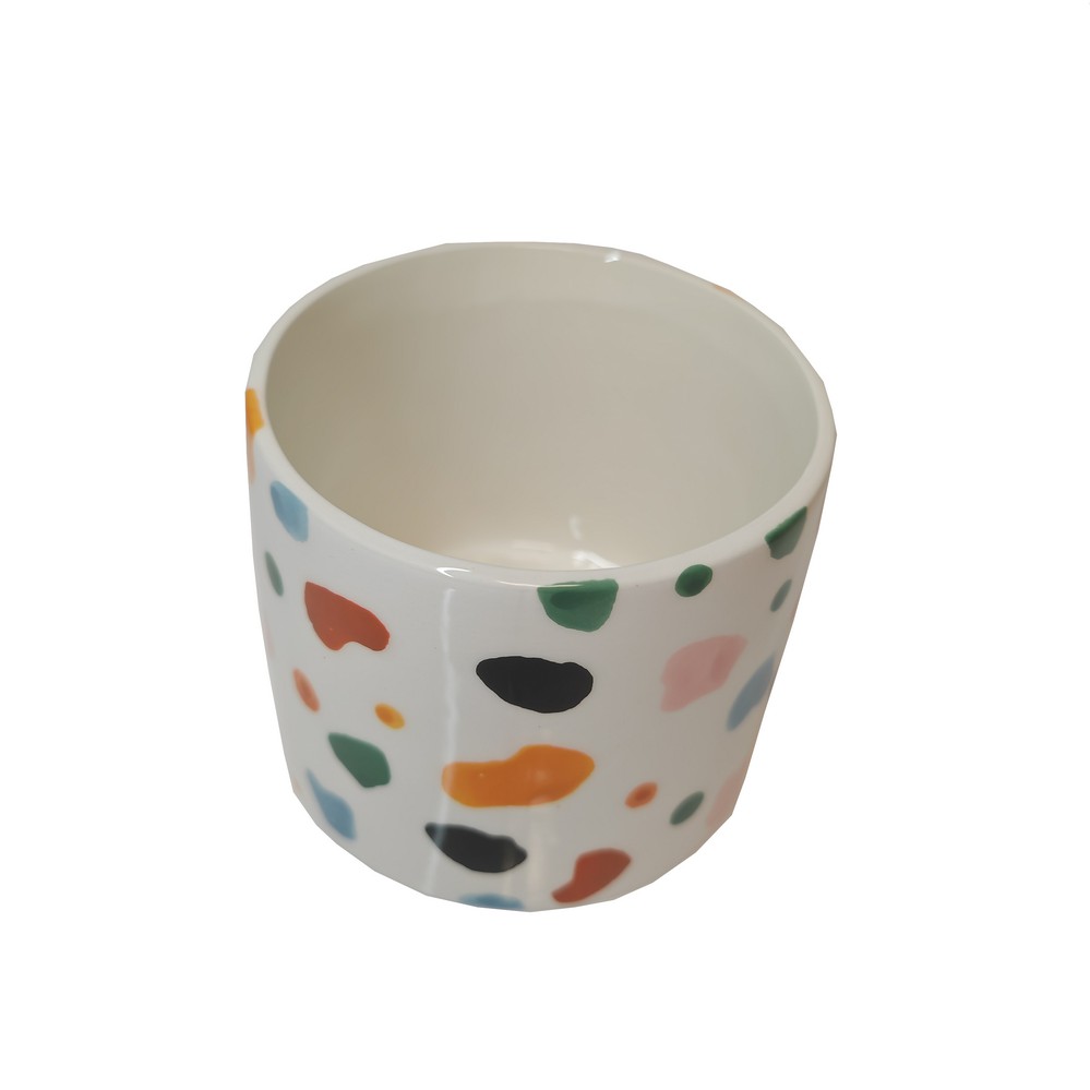 BOCAL CERAMIQUE HERMETIQUE MONICA  et  VERONICA POIS MULTICOLORE 12 X 15 CM - Photo N°3