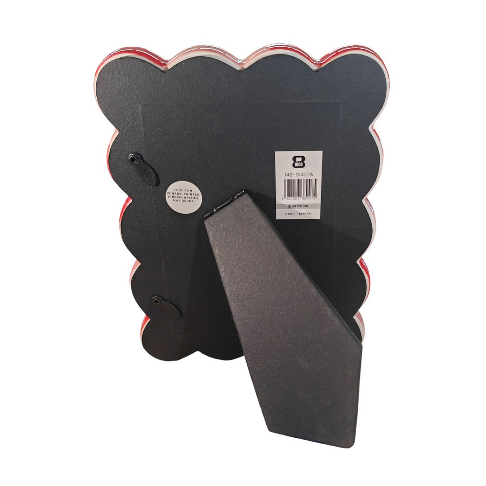 CADRE PHOTO CERAMIQUE ELVIRA FLEURS FOND ROSE ET ROUGE 20 X 15 X 2 CM - Photo N°3