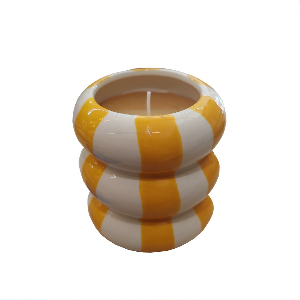 BOUGIE PARFUMEE CERAMIQUE ELODIA SENTEUR JARDIN BOTANIQUE 9 X 10 CM - Photo N°1