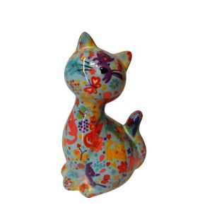 TIRELIRE CHAT CARAMEL POMME PIDOU BLEU