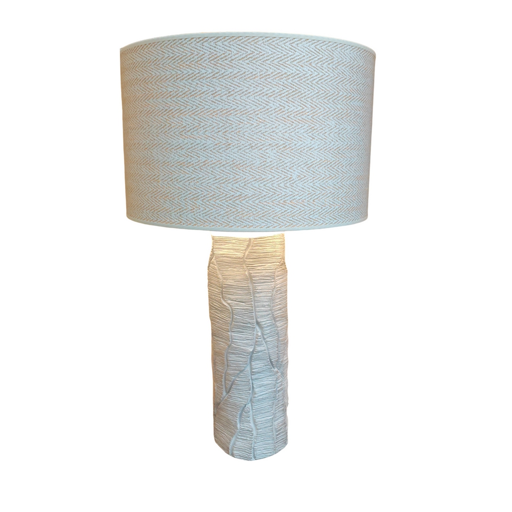 LAMPE A POSER ILAN PIED TEXTURE GRIS ABJ CYLINDRIQUE 40 X 74 X 40 CM - Photo N°5