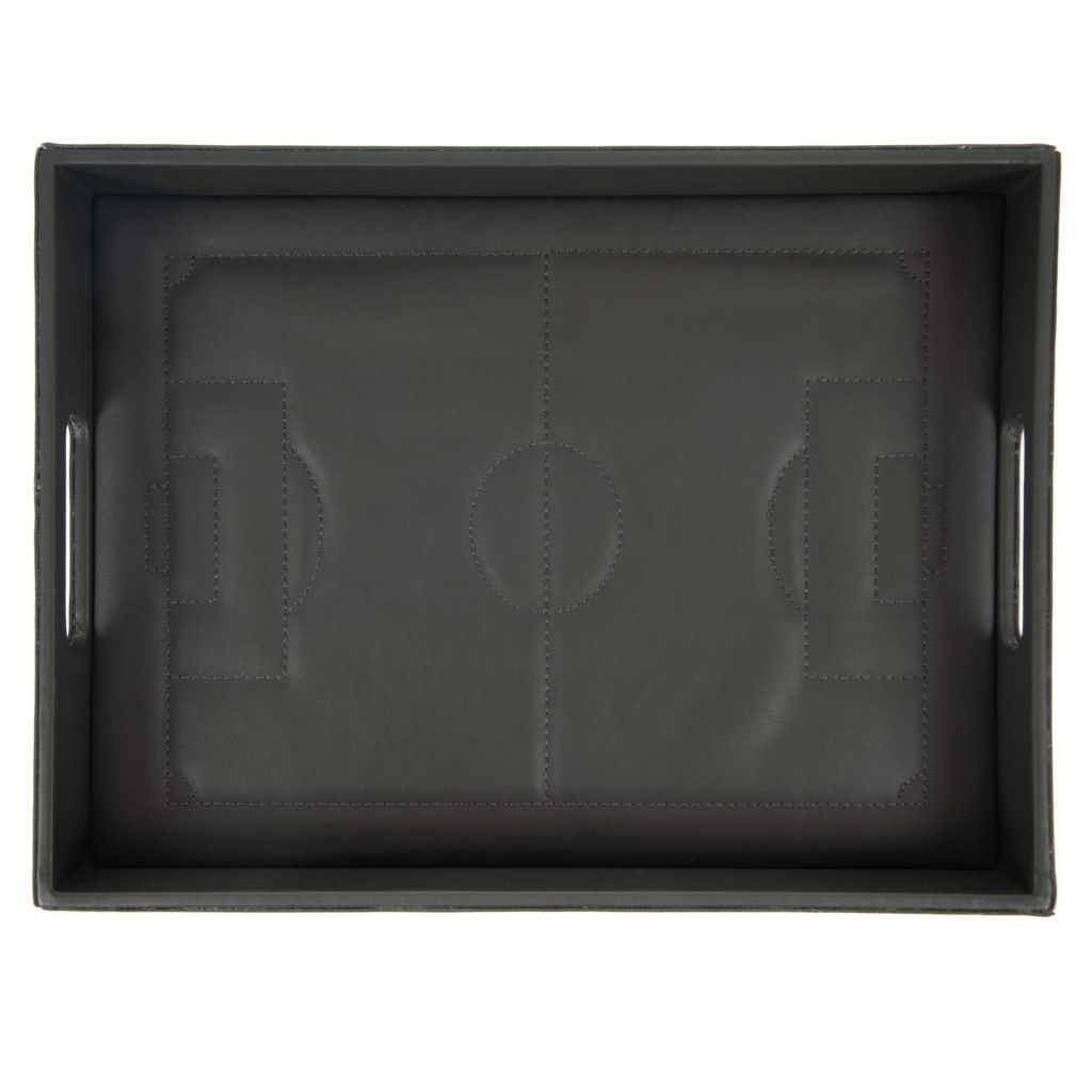 PLATEAU FOOTBALL NOIR  ASPECT CUIR 40 X 30 X 5 CM - Photo N°2
