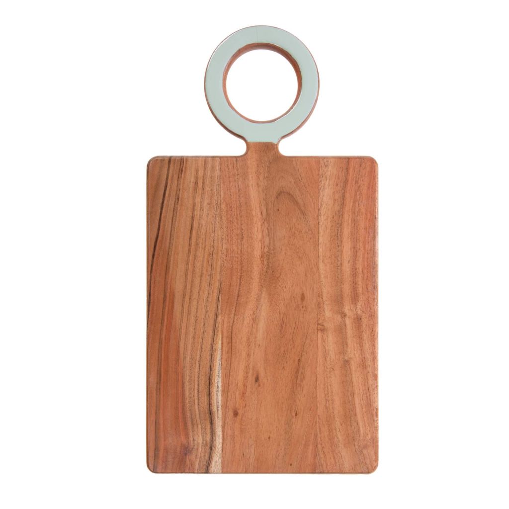 PLANCHE A DECOUPER POSITIVE RECTANGULAIRE EN ACACIA ANNEAU AMANDE 44 x 22 x 2 cm - Photo N°1