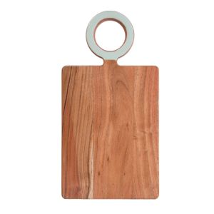 PLANCHE A DECOUPER POSITIVE RECTANGULAIRE EN ACACIA ANNEAU AMANDE 44 x 22 x 2 cm