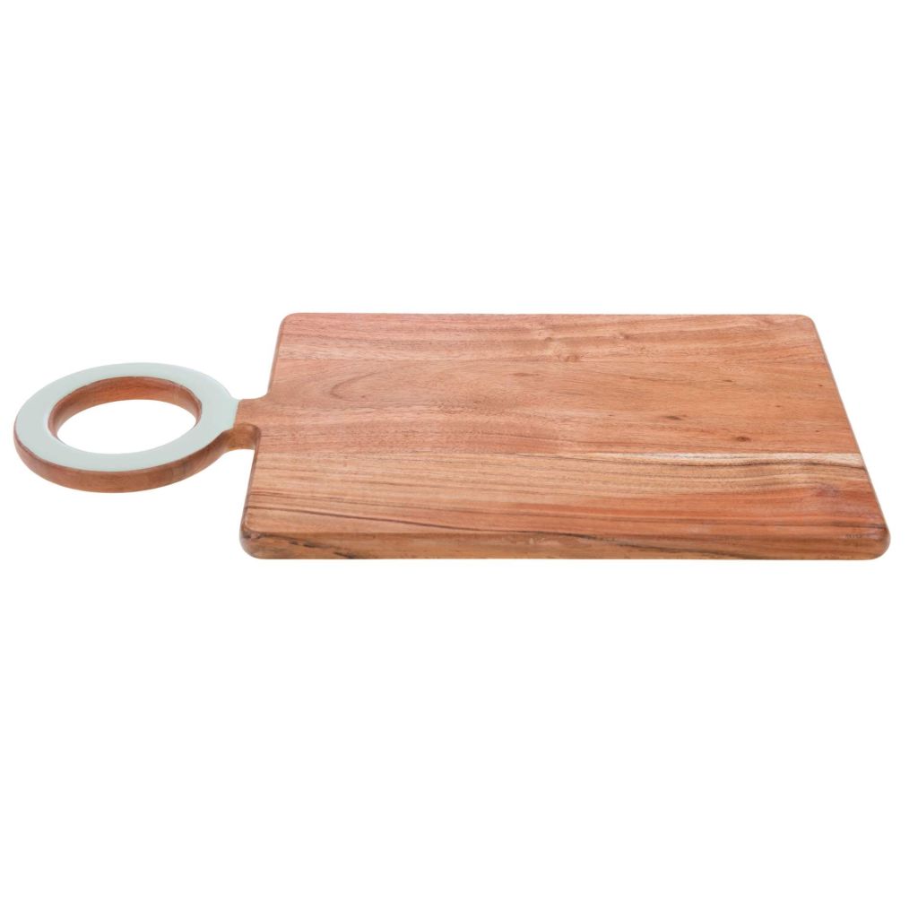 PLANCHE A DECOUPER POSITIVE RECTANGULAIRE EN ACACIA ANNEAU AMANDE 44 x 22 x 2 cm - Photo N°2