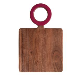 PLANCHE A DECOUPER POSITIVE RECTANGULAIRE EN ACACIA ANNEAU BRIQUE 35 x 23 x 2 cm