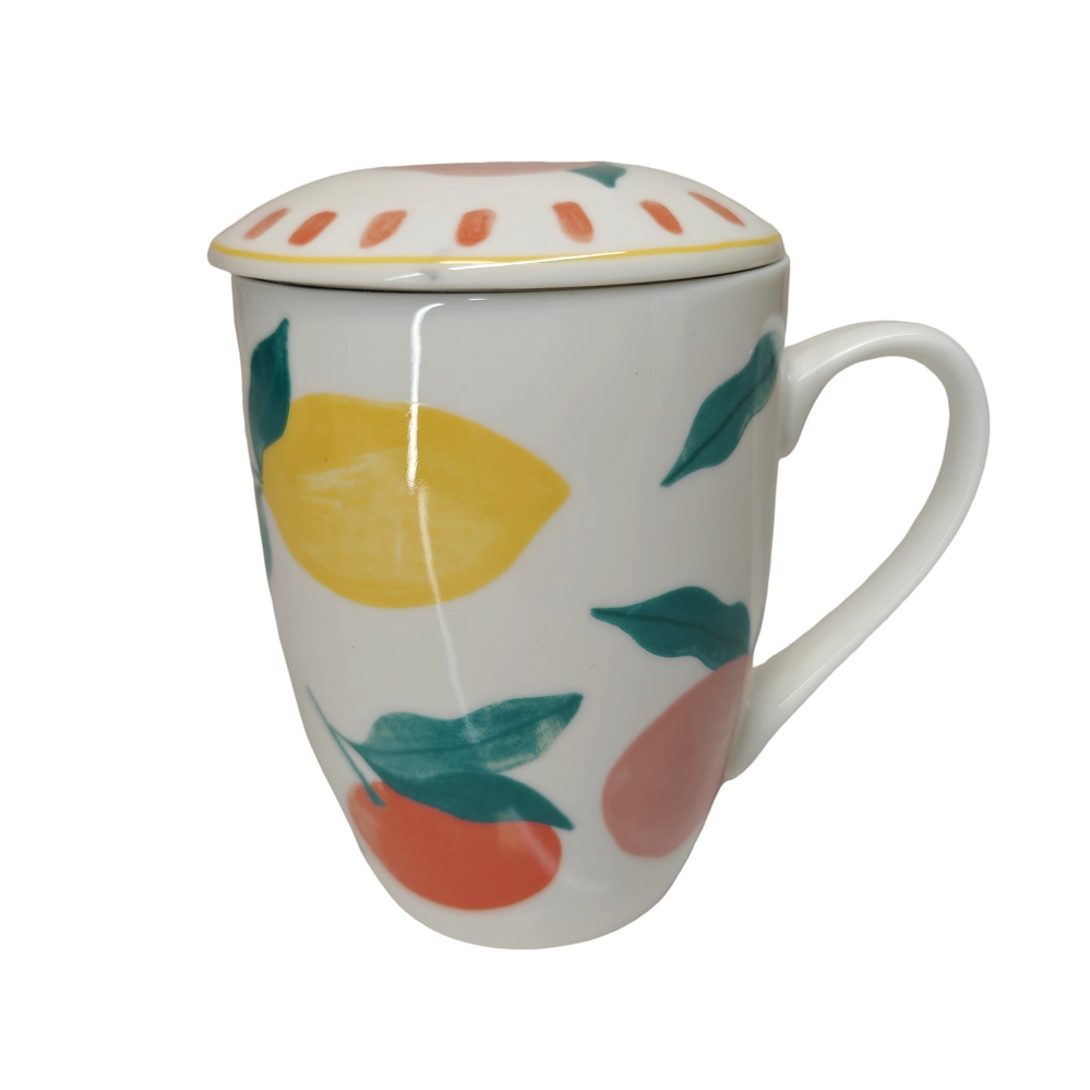 MUG FILTRE TISANIERE FRUTY DECOR AGRUMES 8 x 12 x 12 cm 380 ML - Photo N°1