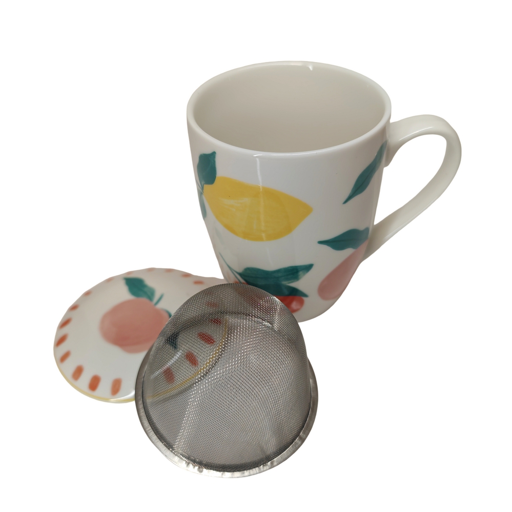MUG FILTRE TISANIERE FRUTY DECOR AGRUMES 8 x 12 x 12 cm 380 ML - Photo N°3