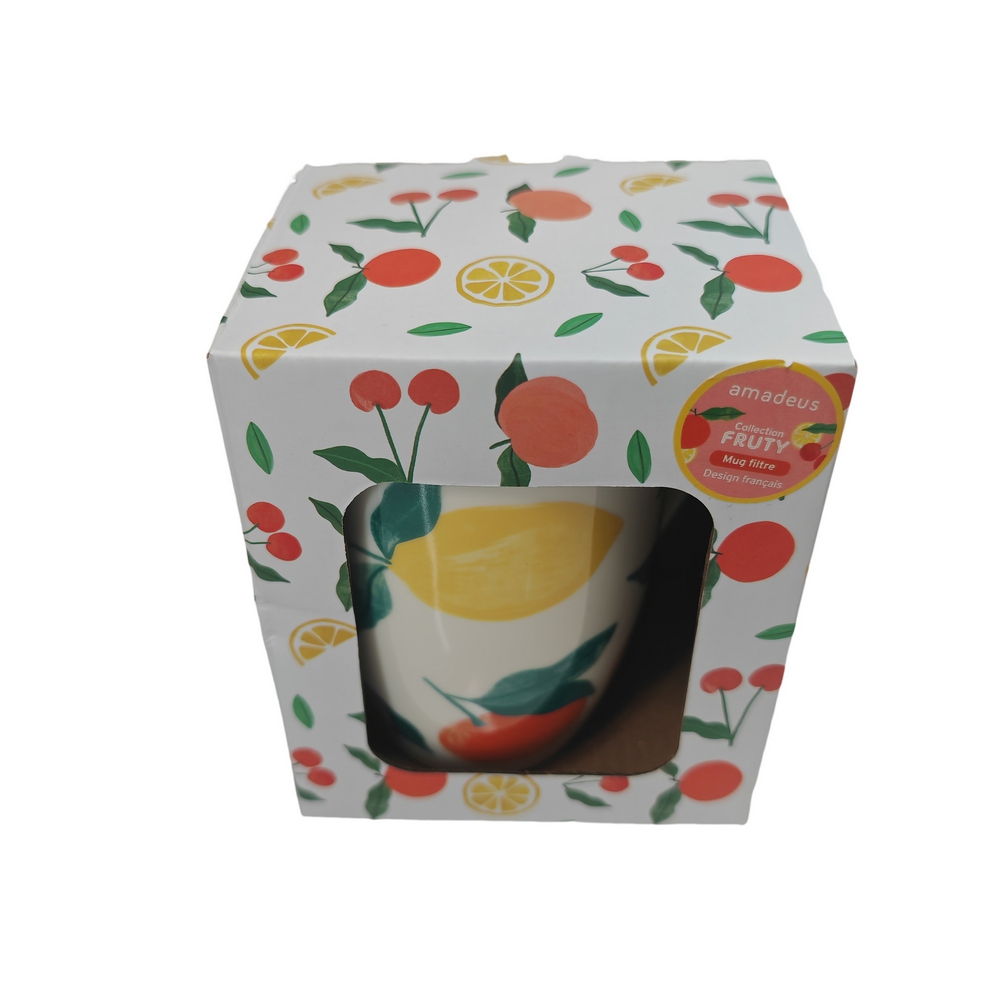 MUG FILTRE TISANIERE FRUTY DECOR AGRUMES 8 x 12 x 12 cm 380 ML - Photo N°2