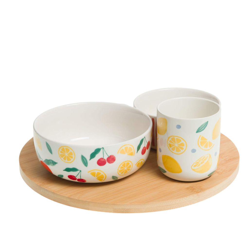 COFFRET PLATEAU TOURNANT 4 BOLS FRUTY    28.5 X 10.5 X 28.5 CM - Photo N°4