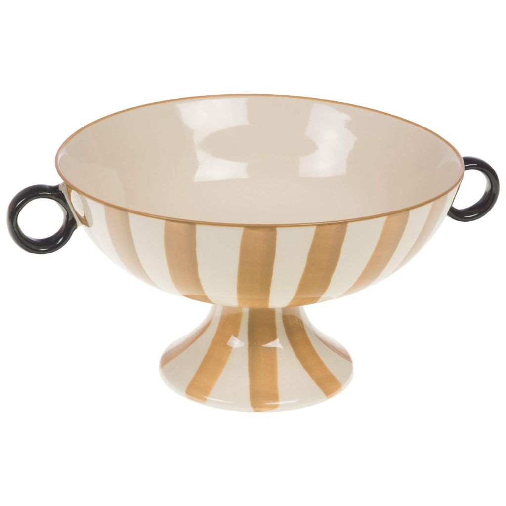 COUPE A FRUITS RONDE EVA DECOR OCRE ET NOIR 33 X 16 X 26 CM - Photo N°1