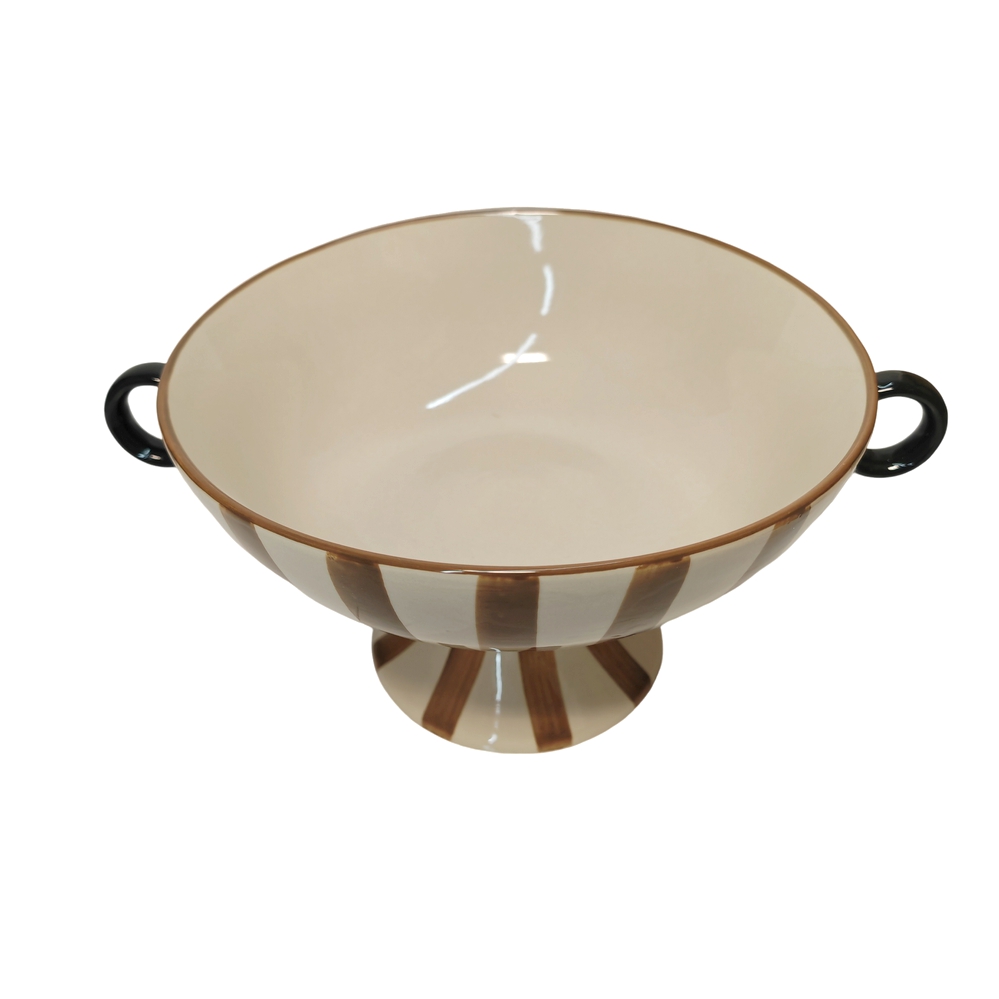 COUPE A FRUITS RONDE EVA DECOR OCRE ET NOIR 33 X 16 X 26 CM - Photo N°4