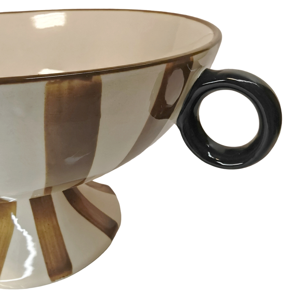 COUPE A FRUITS RONDE EVA DECOR OCRE ET NOIR 33 X 16 X 26 CM - Photo N°3