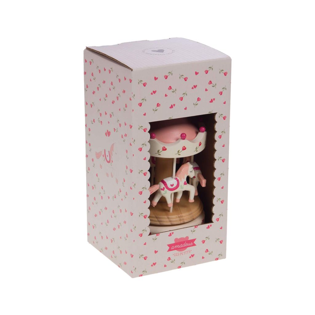 CARROUSEL MUSICAL COEUR DECOR ROSE 21 x 11 cm - Photo N°4