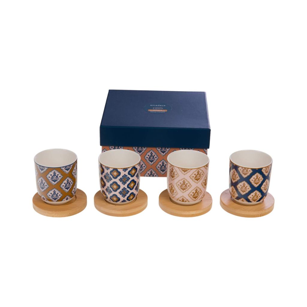 COFFRET 4 TASSES EXPRESSO LAURE DECOR ASSORTIS - Photo N°3
