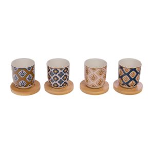 COFFRET 4 TASSES EXPRESSO LAURE DECOR ASSORTIS