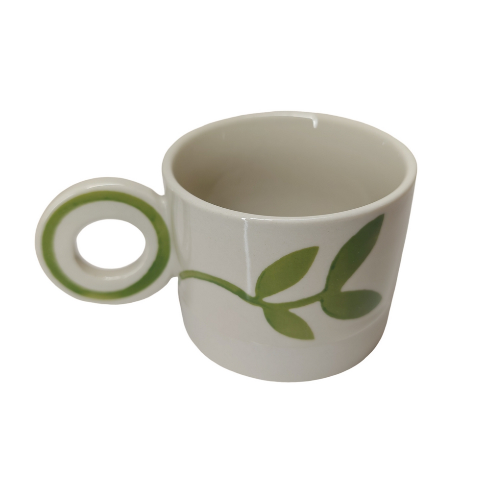 GRANDE TASSE DAPHNE EN GRES FLEUR ROUGE 9 x 7.2 cm - Photo N°2
