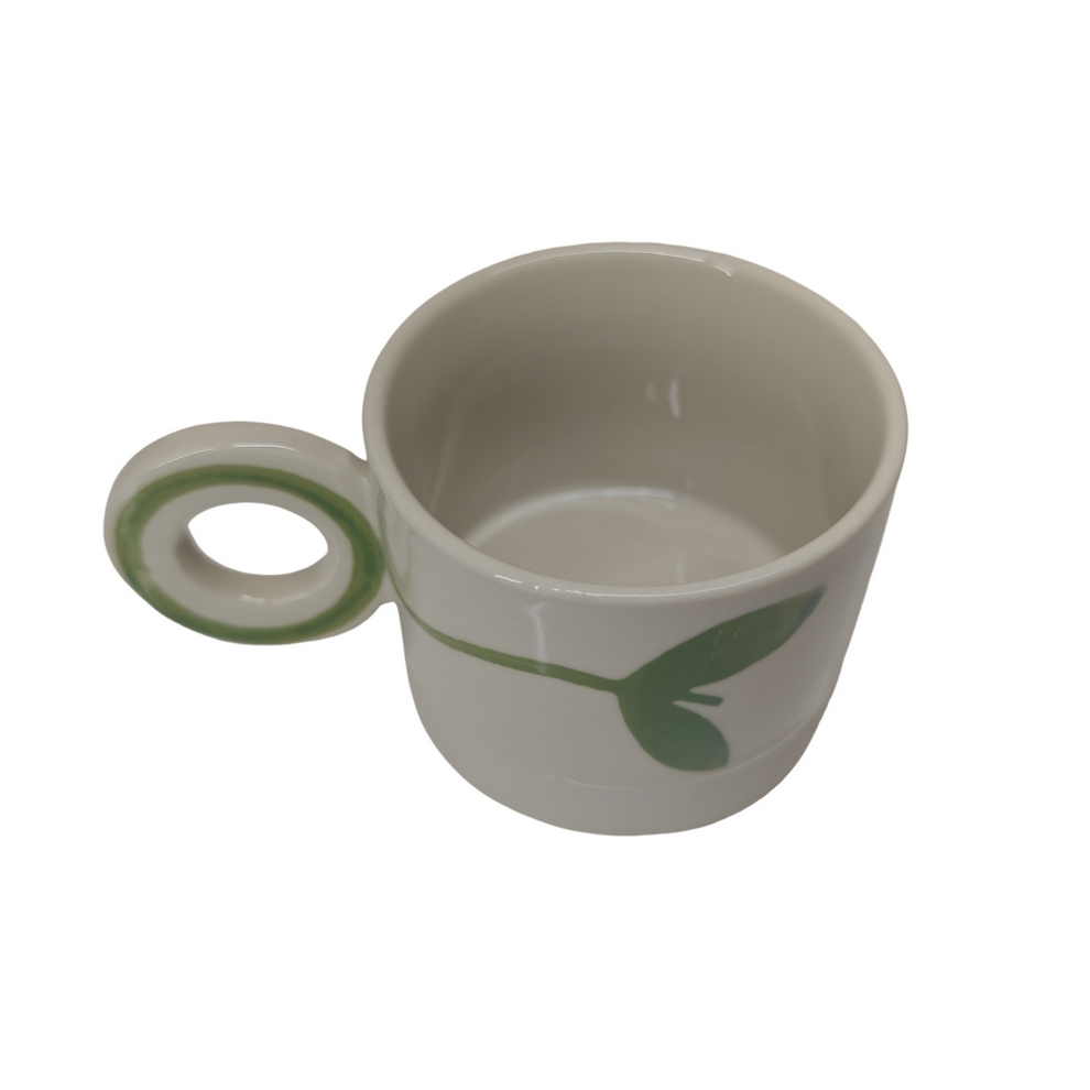 GRANDE TASSE DAPHNE EN GRES FLEUR JAUNE 9 x 7.2 cm - Photo N°3