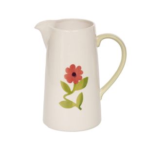 PICHET DAPHNE DECOR FLEURS ROUGE SUR FOND CREME 1.5 L