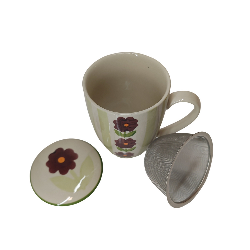 MUG FILTRE TISANIERE DAPHNE EN GRES 13 x 9 cm - Photo N°2