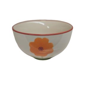 MINI BOL GRES COLLECTION DAPHNE FLEURS JAUNE  7 X 12 X 12 CM 220 ML