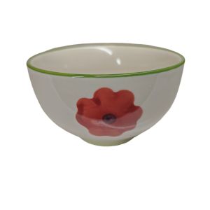 MINI BOL GRES COLLECTION DAPHNE FLEURS ROUGE  7 X 12 X 12 CM 220 ML