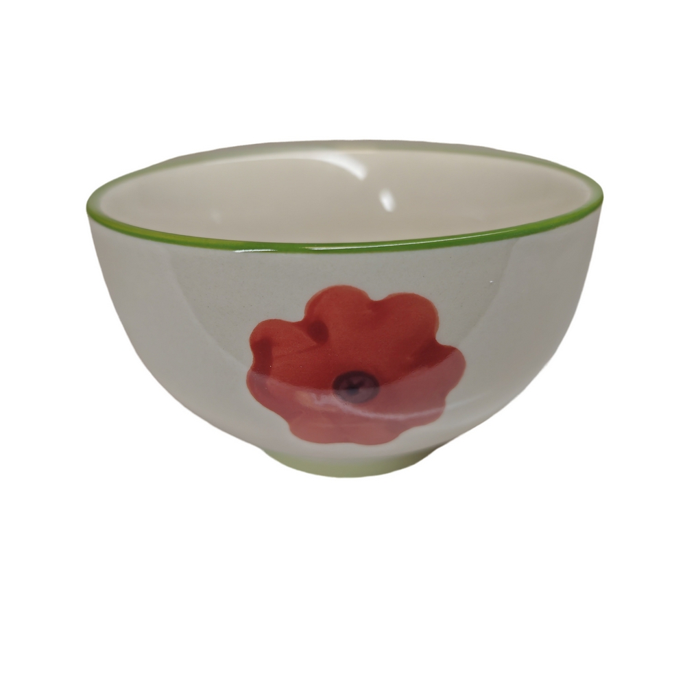 MINI BOL GRES COLLECTION DAPHNE FLEURS ROUGE  7 X 12 X 12 CM 220 ML - Photo N°1