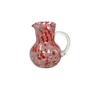 PICHET VERRE SOUFLE MOUCHETE ROUGE 20 X 15 CM