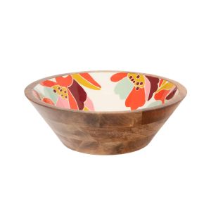 SALADIER ALEXIA BOIS DE MANGUIER ET SON DECOR MULTICOLORE 35 X 12 CM