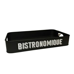 PLATEAU METAL NOIR BISTRONOMIQUE 50 x 30 X 8 cm