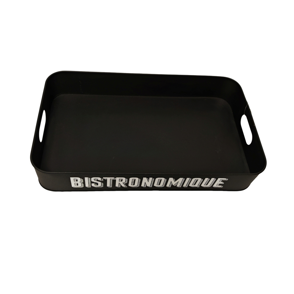 PLATEAU METAL NOIR BISTRONOMIQUE 50 x 30 X 8 cm - Photo N°3