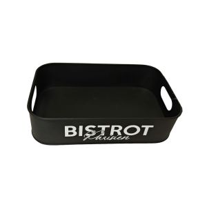 PLATEAU METAL NOIR Bistrot Parisien 33 x 20 X 8 cm
