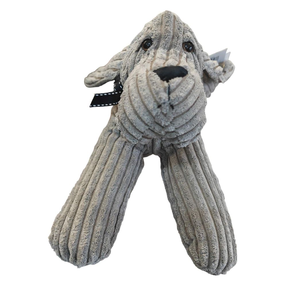 BOUDIN DE PORTE CHIEN VELOURS COTELE GRIS 82 X 19 X 12 cm - Photo N°4