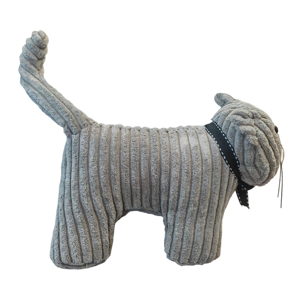 BLOQUE PORTE CHAT LUNA VELOURS COTELE GRIS 32 X 26 X 15 cm - Photo N°3