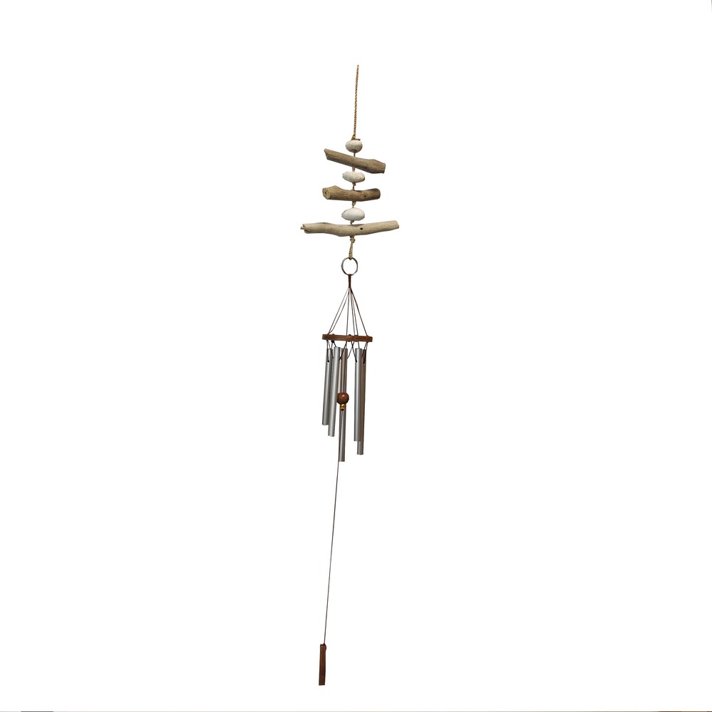 CARILLON BOIS FLOTTE ET TUBES ALUMINIUM 15 X 70 X 5  CM - Photo N°1