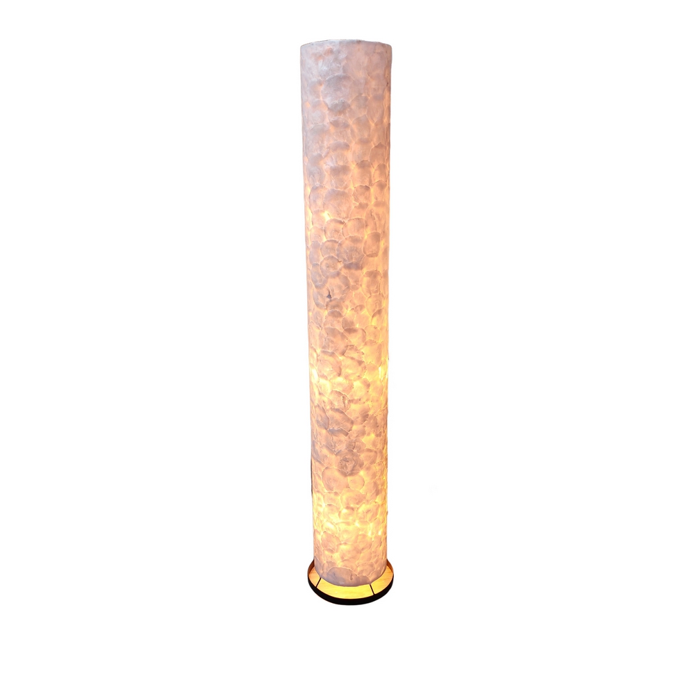LAMPE NACRE BLANCHE CYLINDRE DE 150 X 25 X 25 CM - Photo N°1