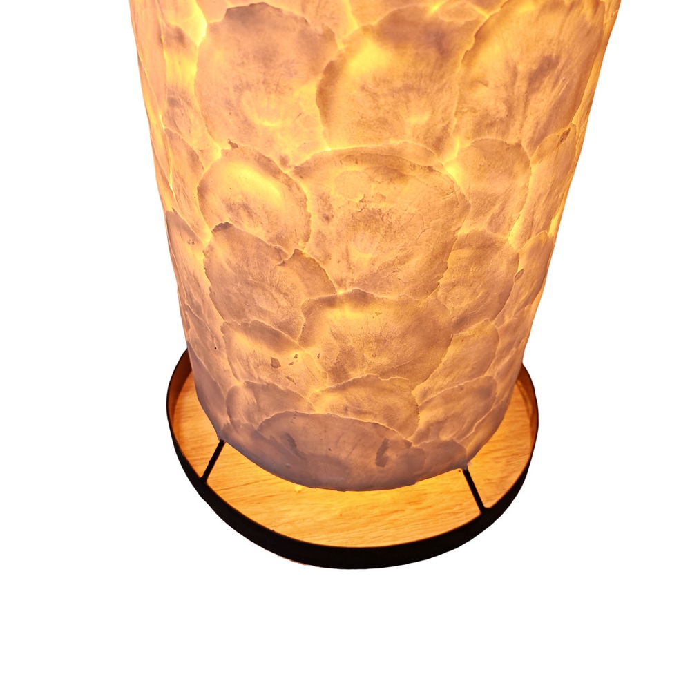 LAMPE NACRE BLANCHE CYLINDRE DE 150 X 25 X 25 CM - Photo N°3