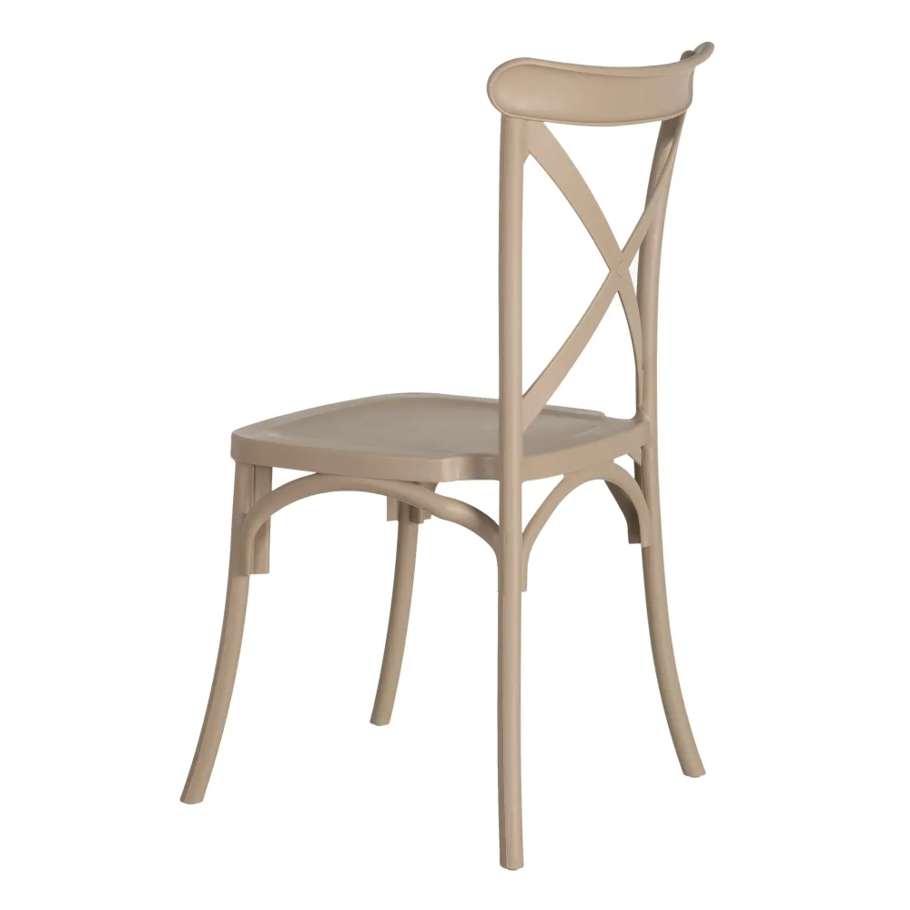 CHAISE BISTROT EMPILABLE POLYPROPYLENE TAUPE 48.5 X 91 X 43 CM - Photo N°8