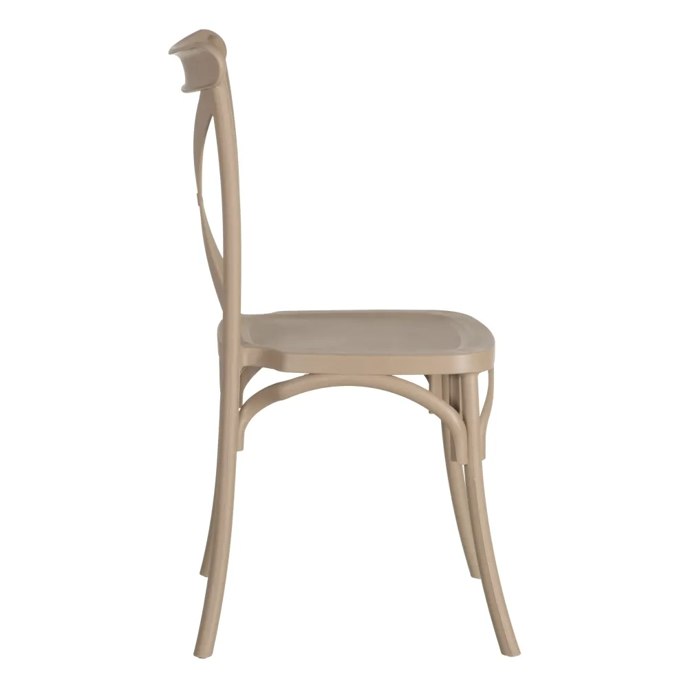 CHAISE BISTROT EMPILABLE POLYPROPYLENE TAUPE 48.5 X 91 X 43 CM - Photo N°3