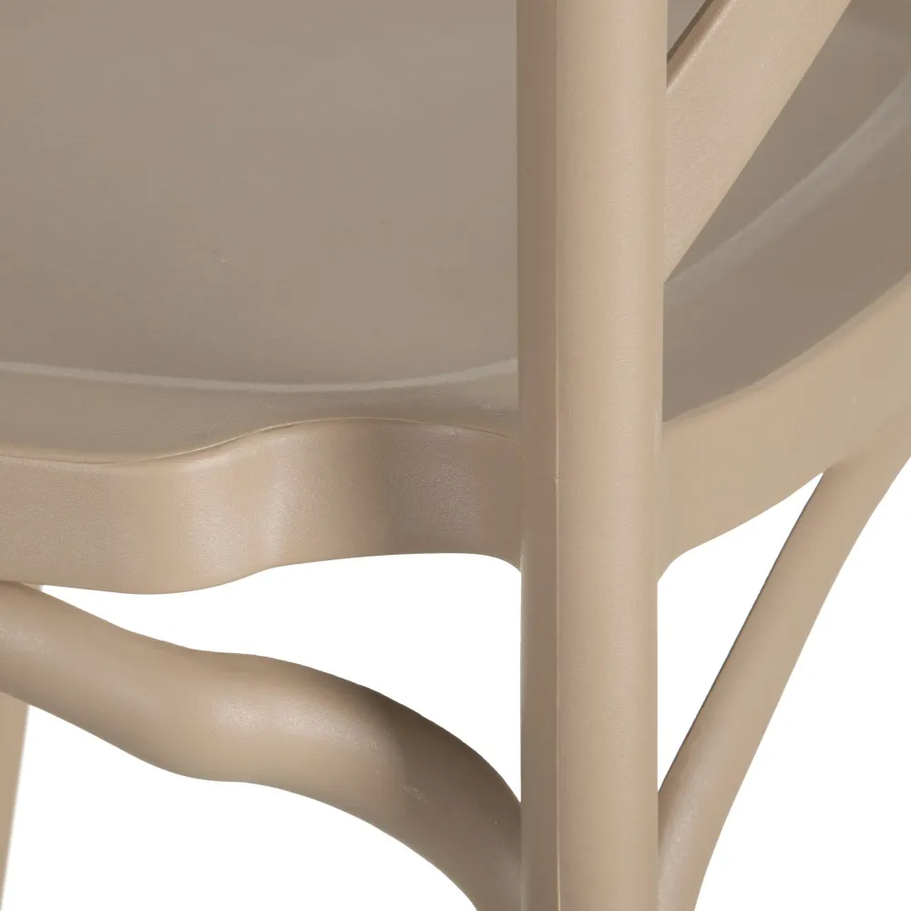 CHAISE BISTROT EMPILABLE POLYPROPYLENE TAUPE 48.5 X 91 X 43 CM - Photo N°2