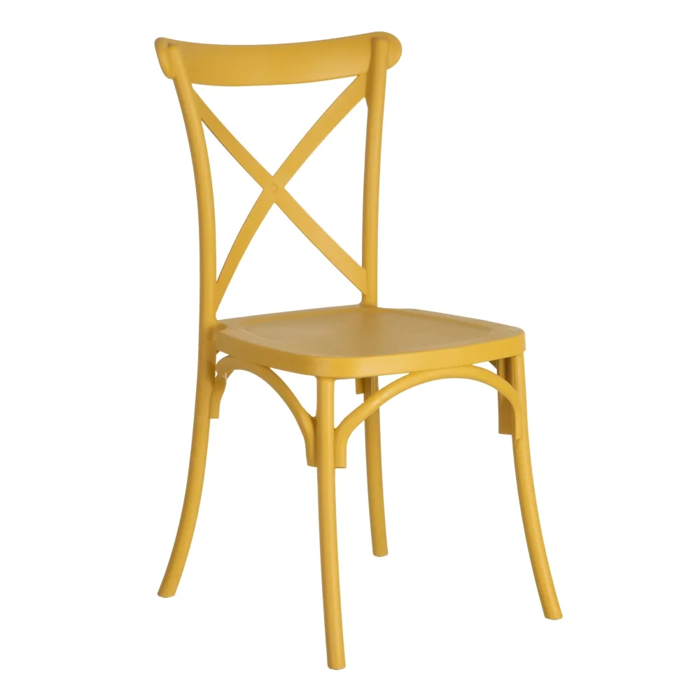 CHAISE BISTROT EMPILABLE POLYPROPYLENE JAUNE 48.5 X 91 X 43 CM - Photo N°8