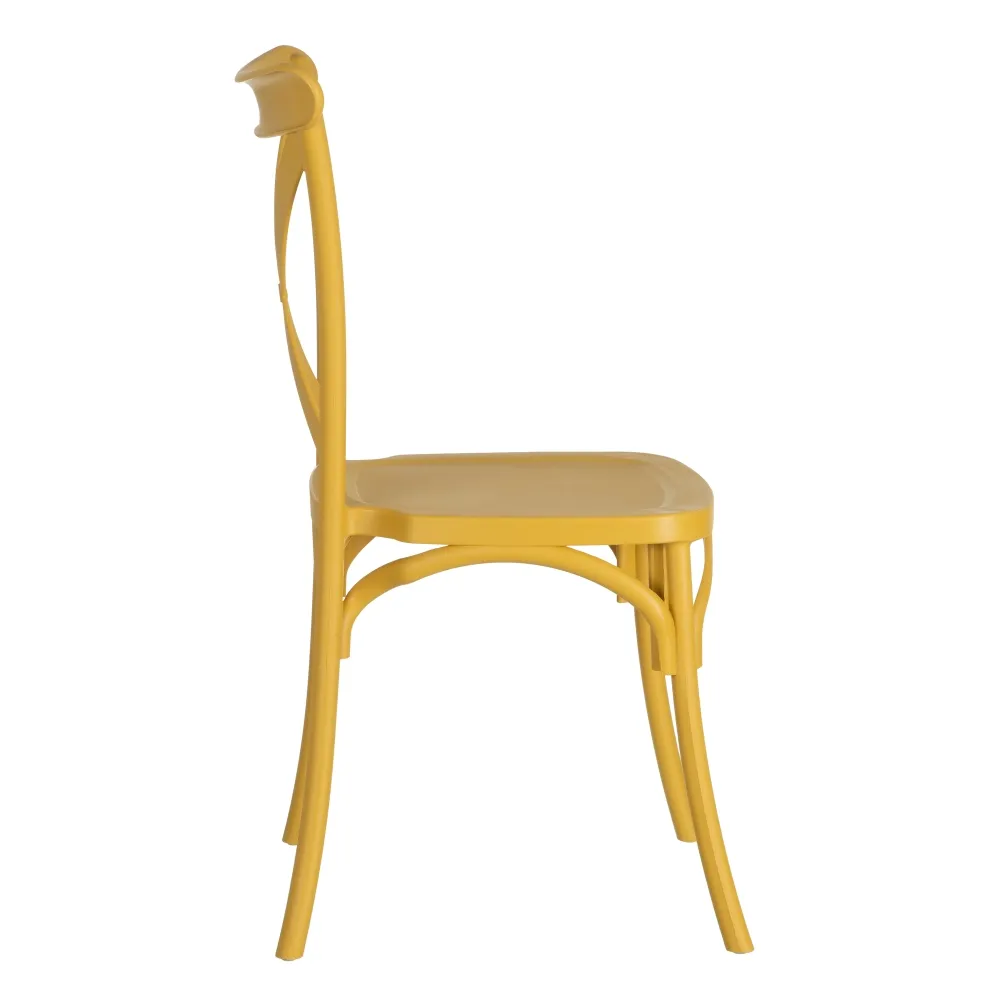 CHAISE BISTROT EMPILABLE POLYPROPYLENE JAUNE 48.5 X 91 X 43 CM - Photo N°7
