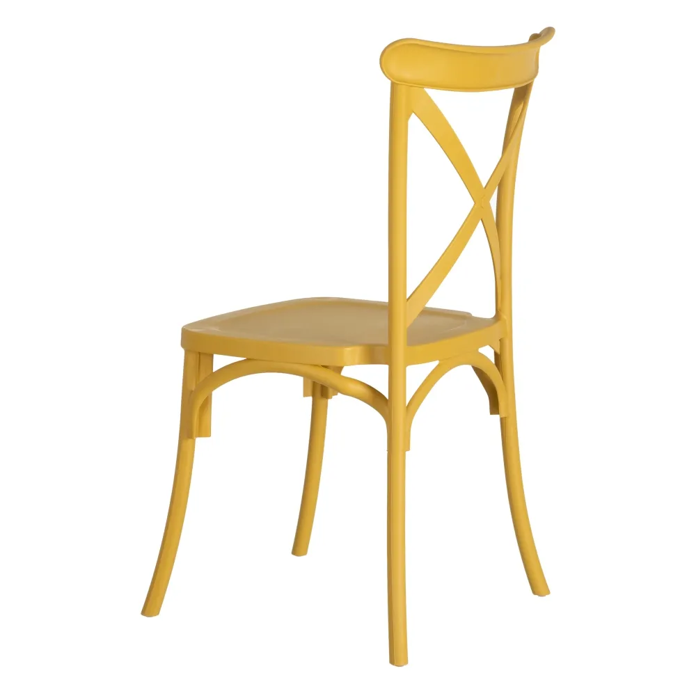 CHAISE BISTROT EMPILABLE POLYPROPYLENE JAUNE 48.5 X 91 X 43 CM - Photo N°6